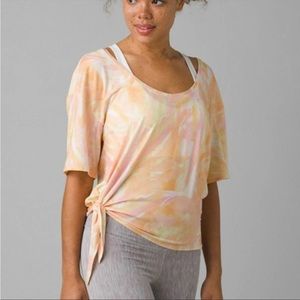 Prana Women’s Polyjungle Top in Honeybee Orange Tie Dye - Medium